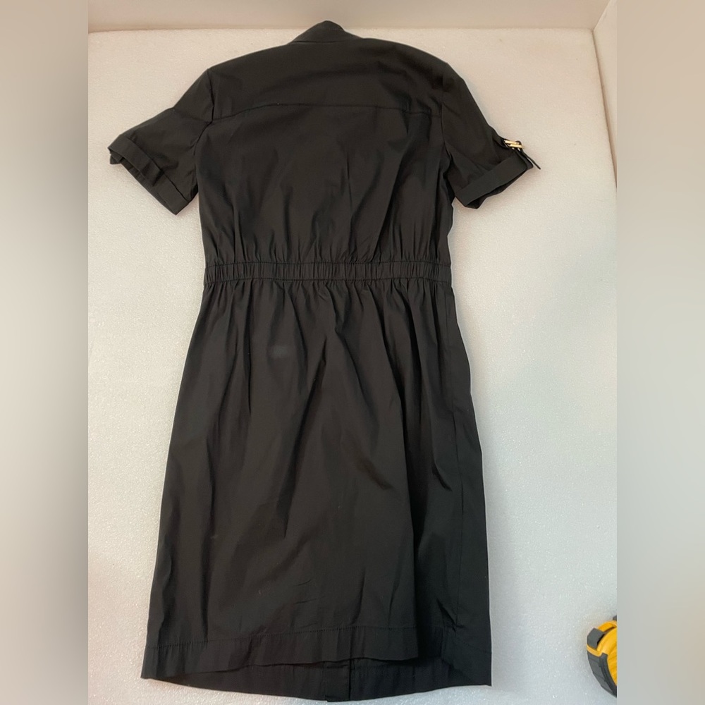 TORY BURCH Black with Gold Snap Buttons Shirtdress Dress Sz 6 Small - Picture 6 of 8
